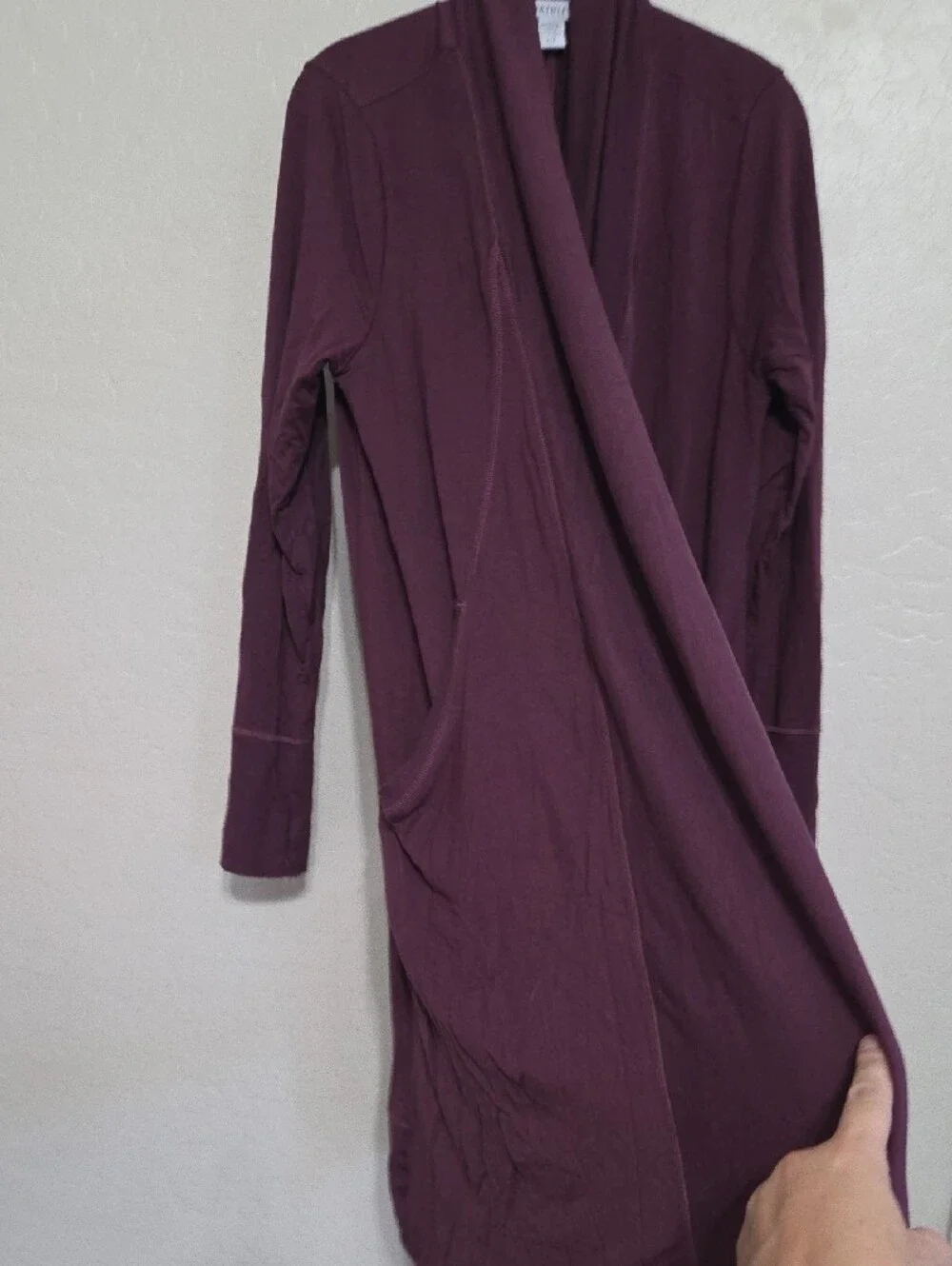 Athleta Plum Open-Front Long Cardigan